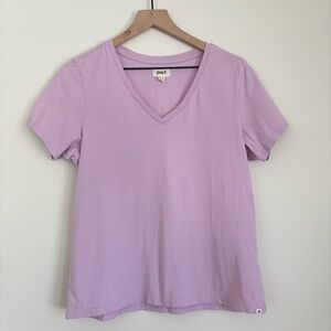 Pact V-Neck Lavender Purple Organic Cotton T-Shirt L